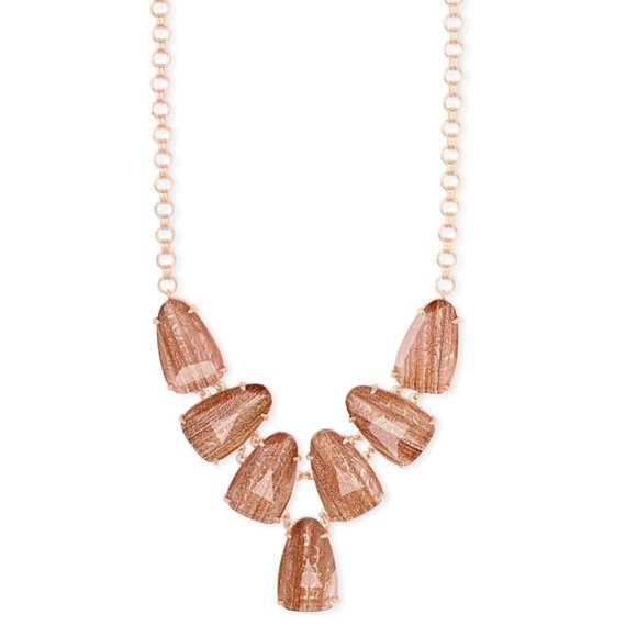 Kendra Scott Harlie Necklace Gold Dusted Glass, 14 Karat Rose Gold Plated NWT - Picture 10 of 11